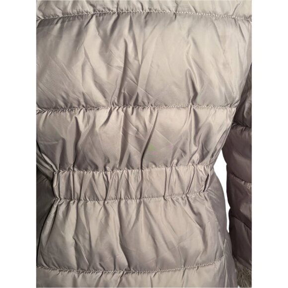 Long Puffer Coat with Fur Trim and Hood Laundry By Shelli Segal - Picture 4 of 9